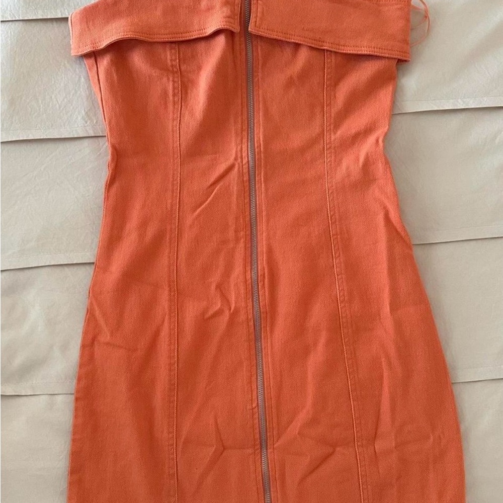 Orange Strapless Dress